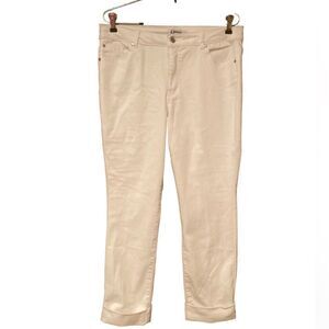 D. Jeans White Cuffed Cropped Ankle Pants Size 12